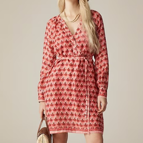 J crew Cabana mini dress in block-print ramie - Picture 1 of 5
